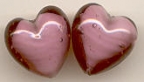 Alabaster Hearts, 21mm, Amethyst